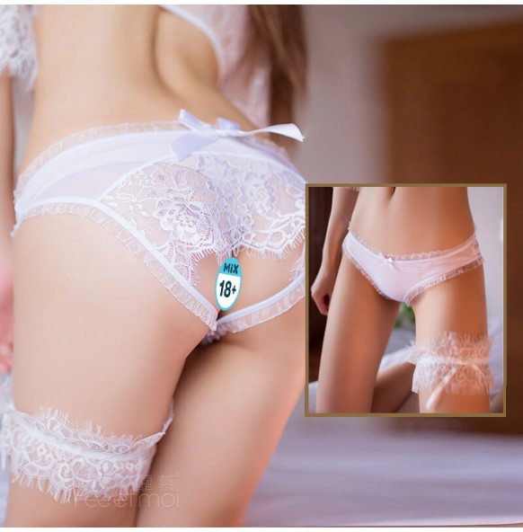 FEE ET MOI - Sheer Mesh Lace Panties (White) FEE ET MOI - Sheer Mesh Lace Panties (White)